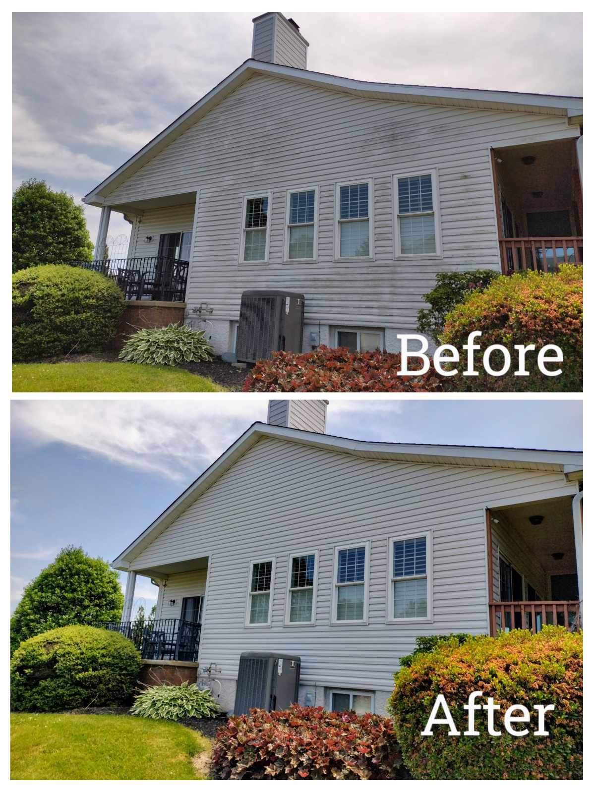 Pressure washing before & after